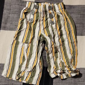 Stylish Kids Striped Shorts in Green, Yellow, and White